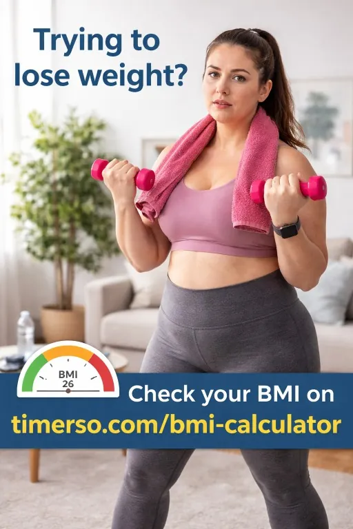 Find BMI by using BMI calculator by Timerso.com