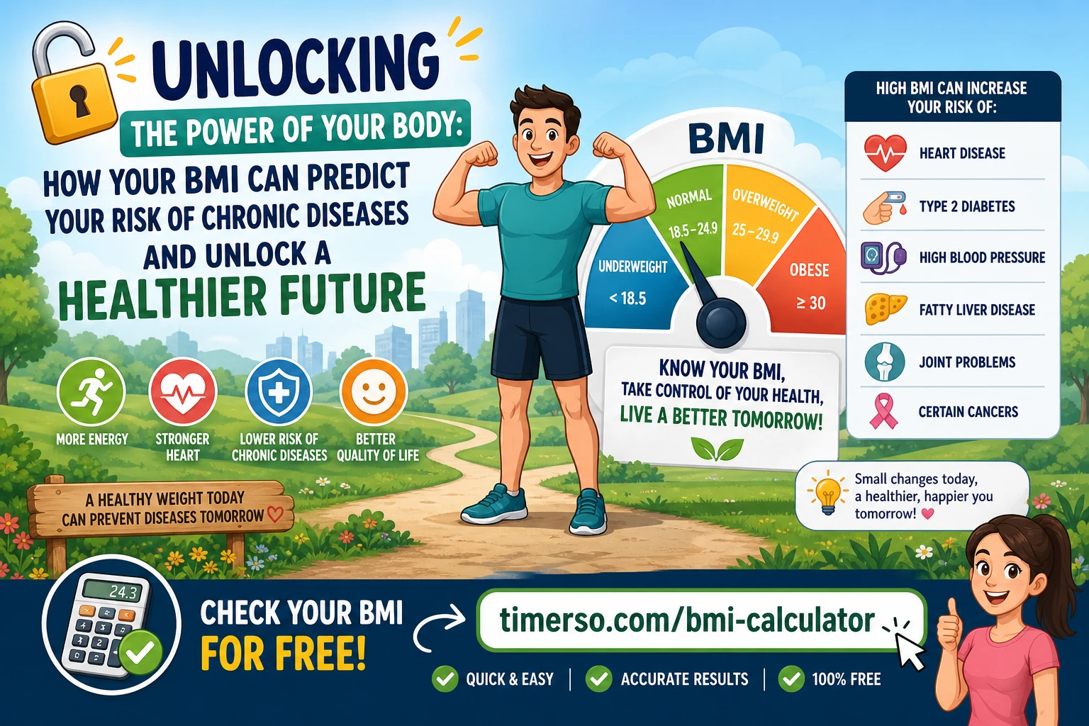 Unlocking the Power of Your Body: How Your BMI Can Predict Your Risk of Chronic Diseases and Unlock a Healthier Future by Timerso.com